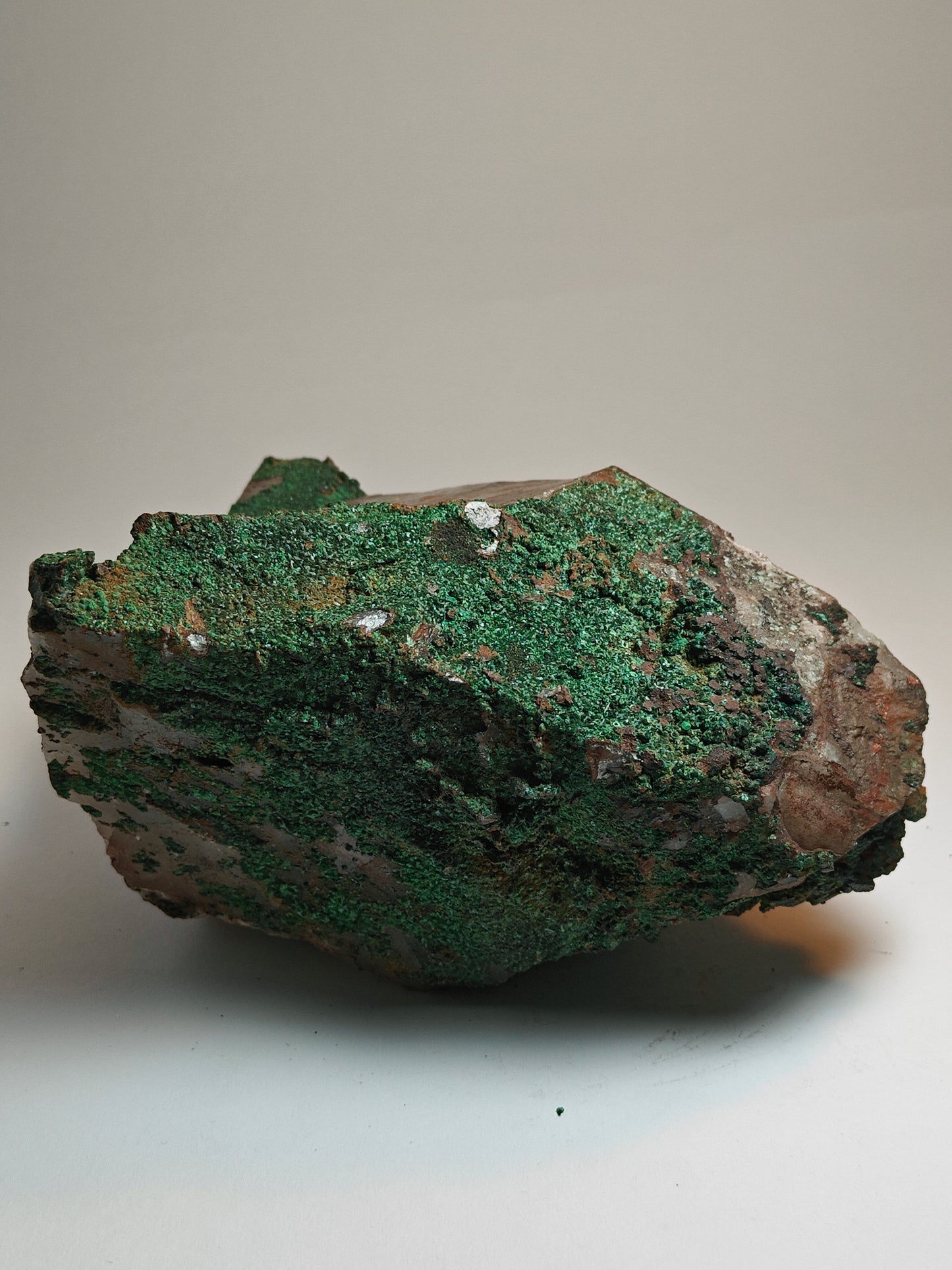 Raw Quartz with Malachite Chrysocolla Layer and Cathedral Steps Point