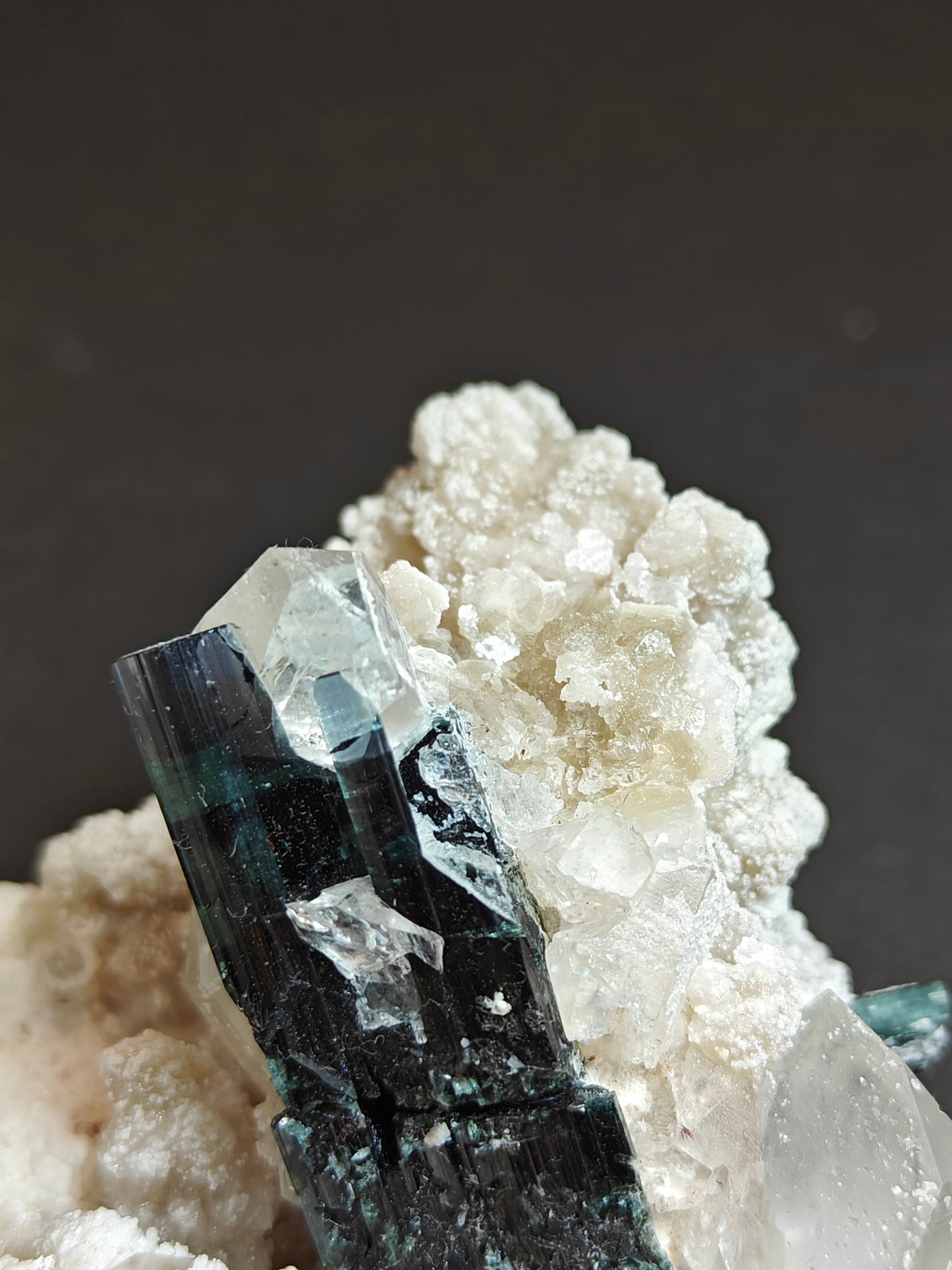 Rare Blue Cap Tourmaline with Quartz on Matrix from Pakistan – 154 Grams