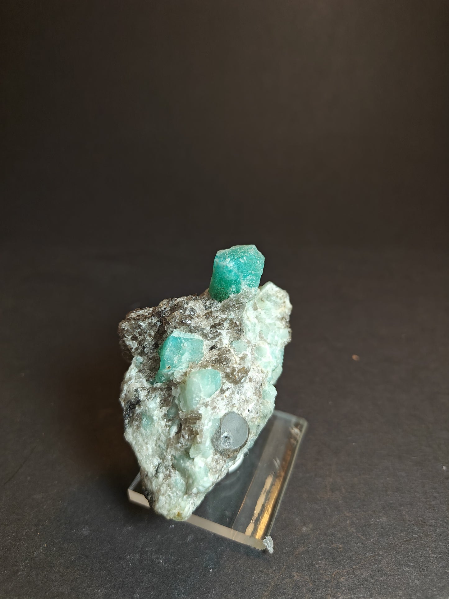 Amazonite Specimen Mounted on Base