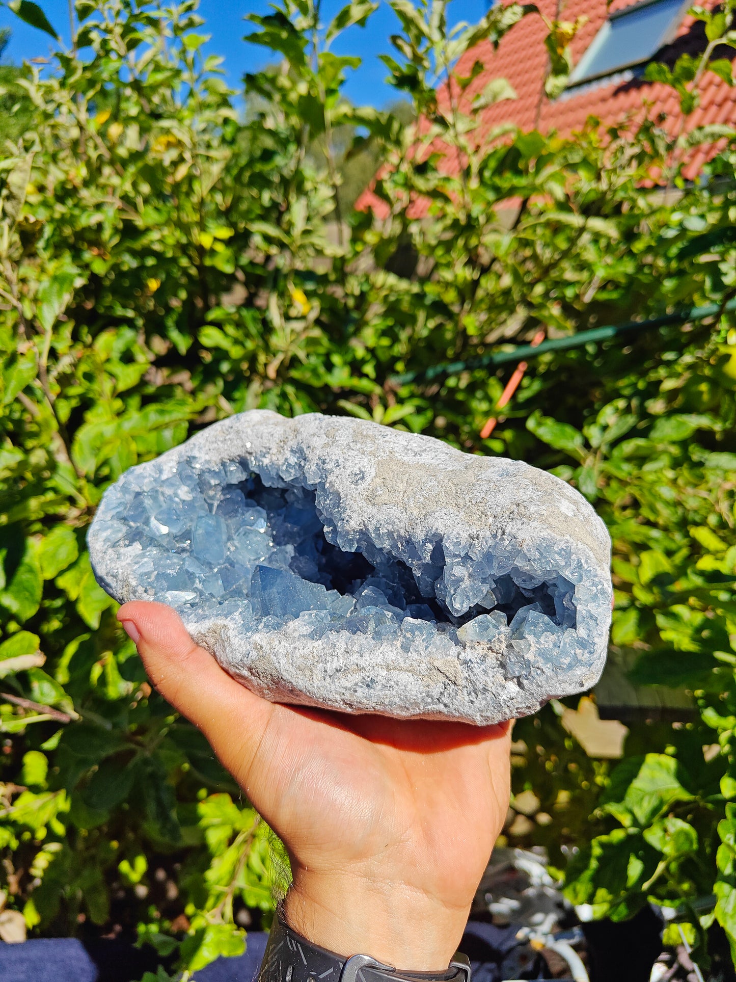 Grote Celestien Cluster uit Madagascar 22 x 12 x 9 cm 3.7kg