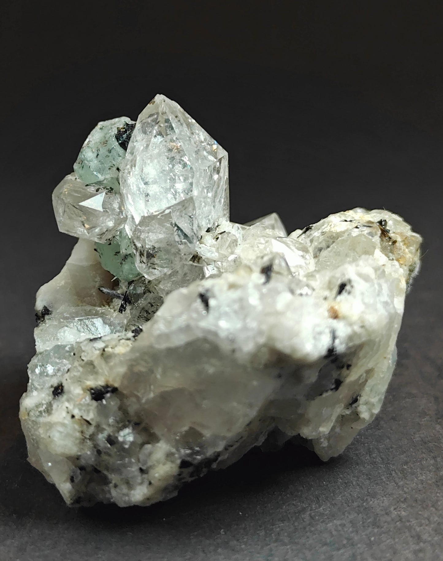 Stunning Quartz with Aquamarine, Schorl, and Topaz Combination from Pakistan – 66 Grams