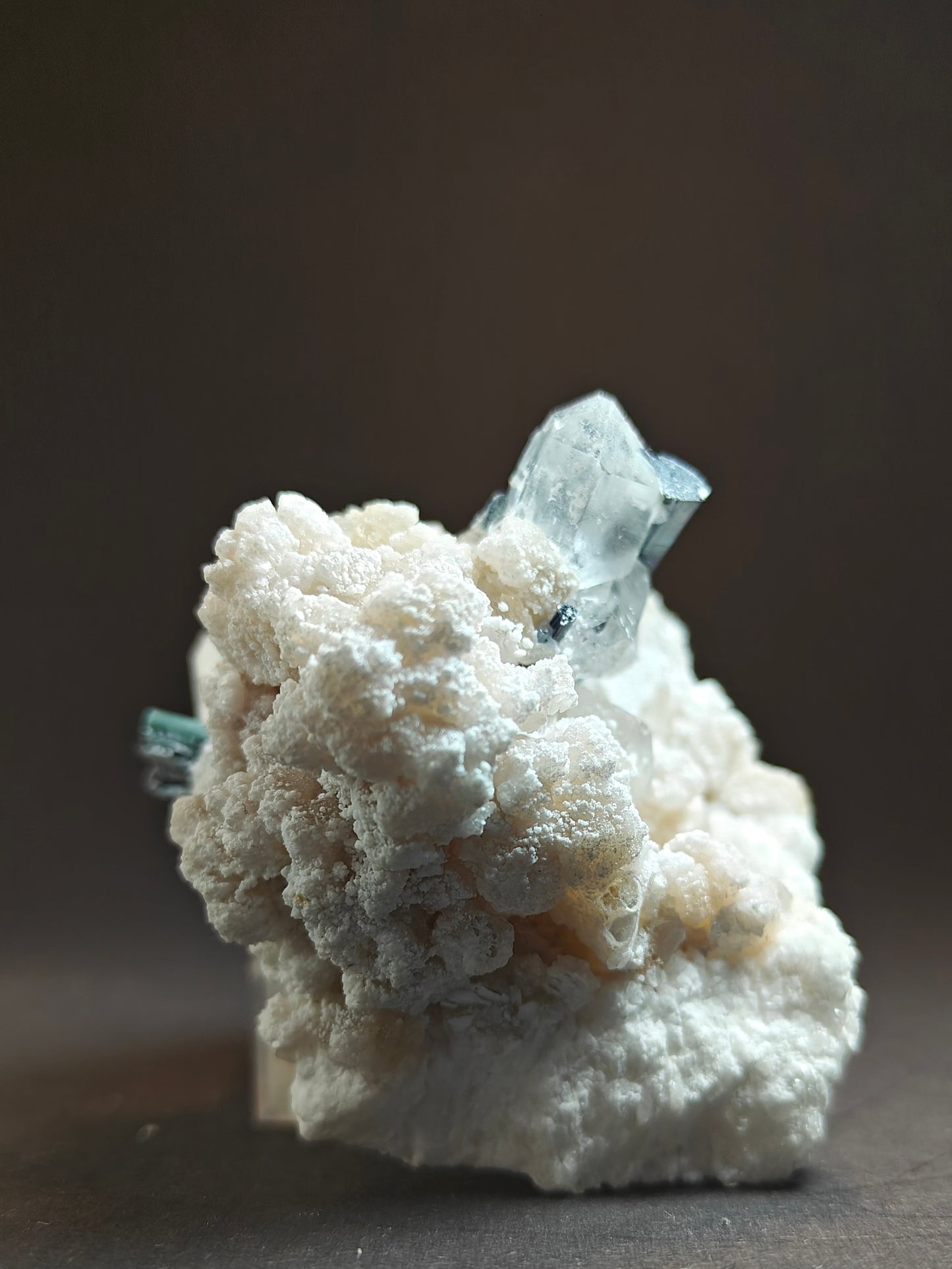 Rare Blue Cap Tourmaline with Quartz on Matrix from Pakistan – 154 Grams