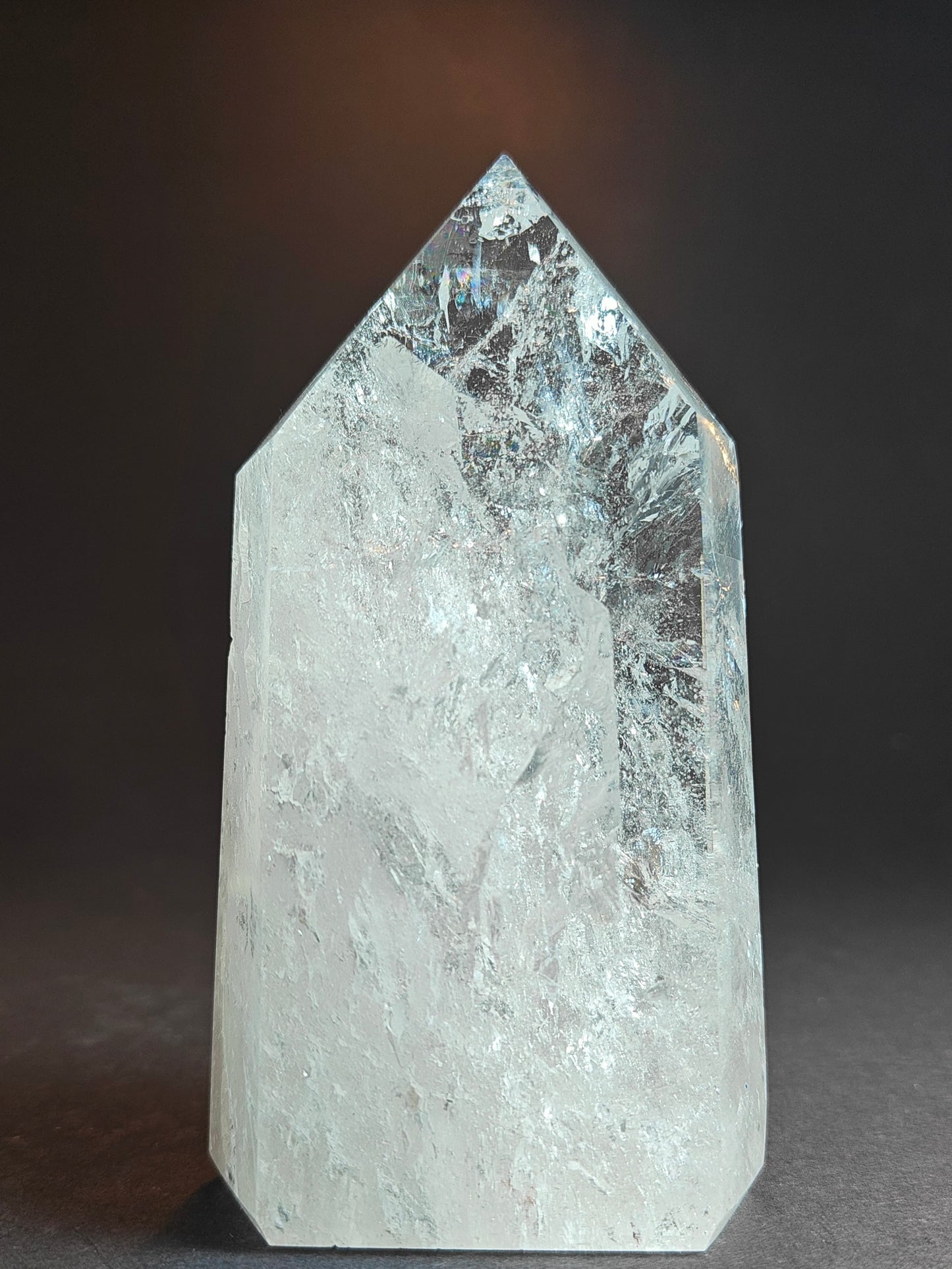 Polished Carved White Quartz Tower from Brazil - 418 grams