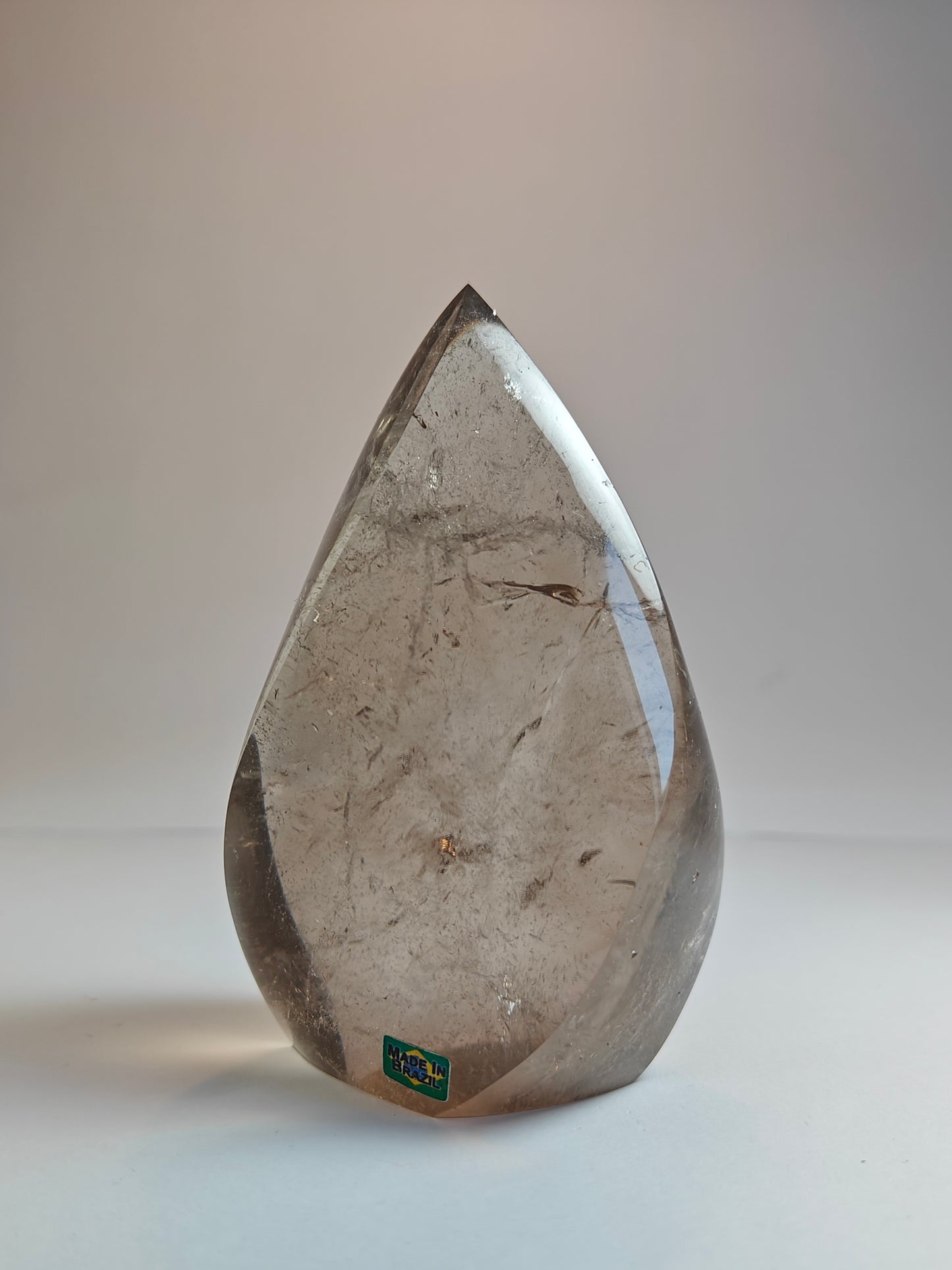 Polished Smokey Quartz Flame from Brazil - 315 grams