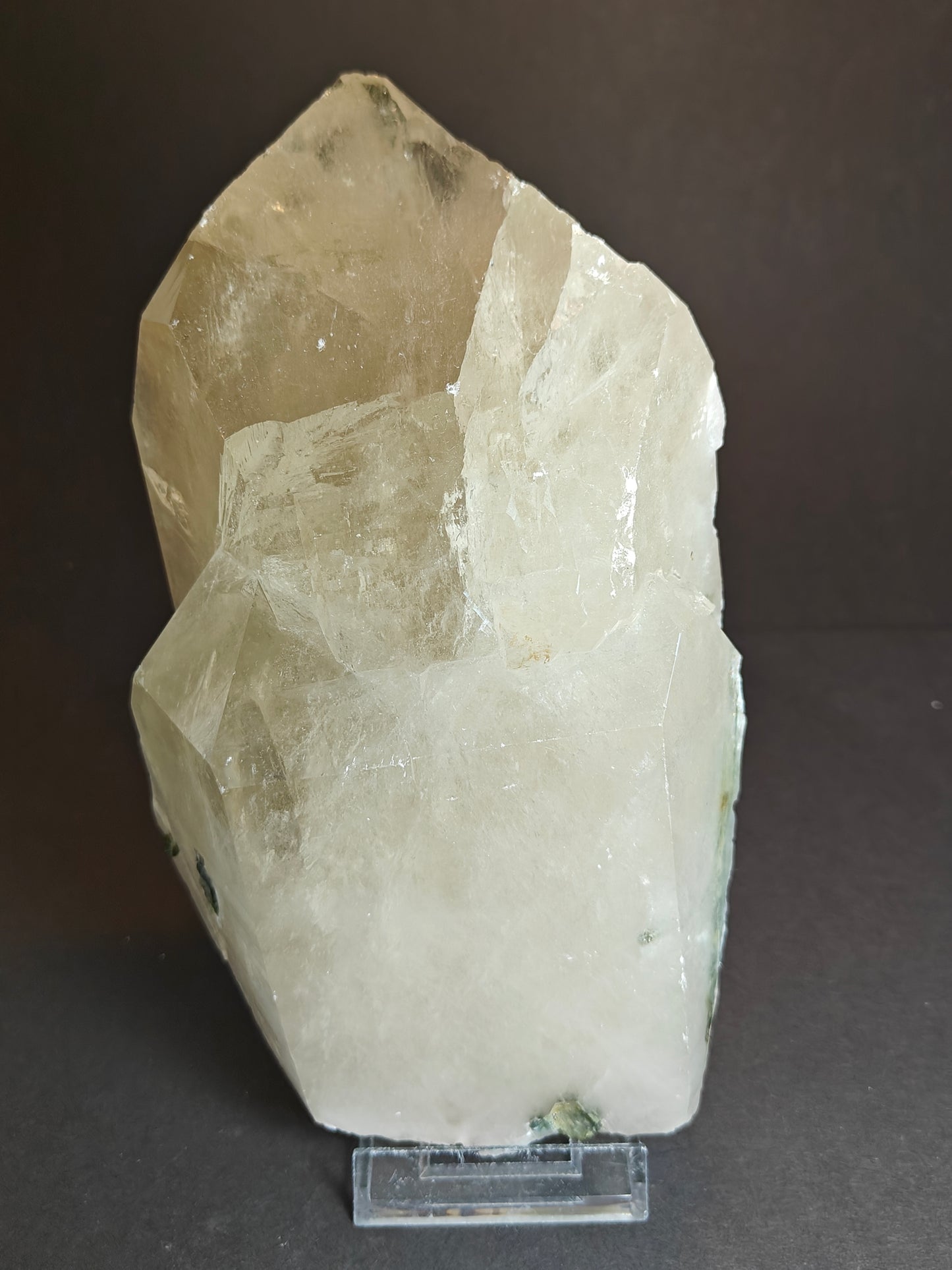 Large Quartz Crystal with Tourmaline from Brazil