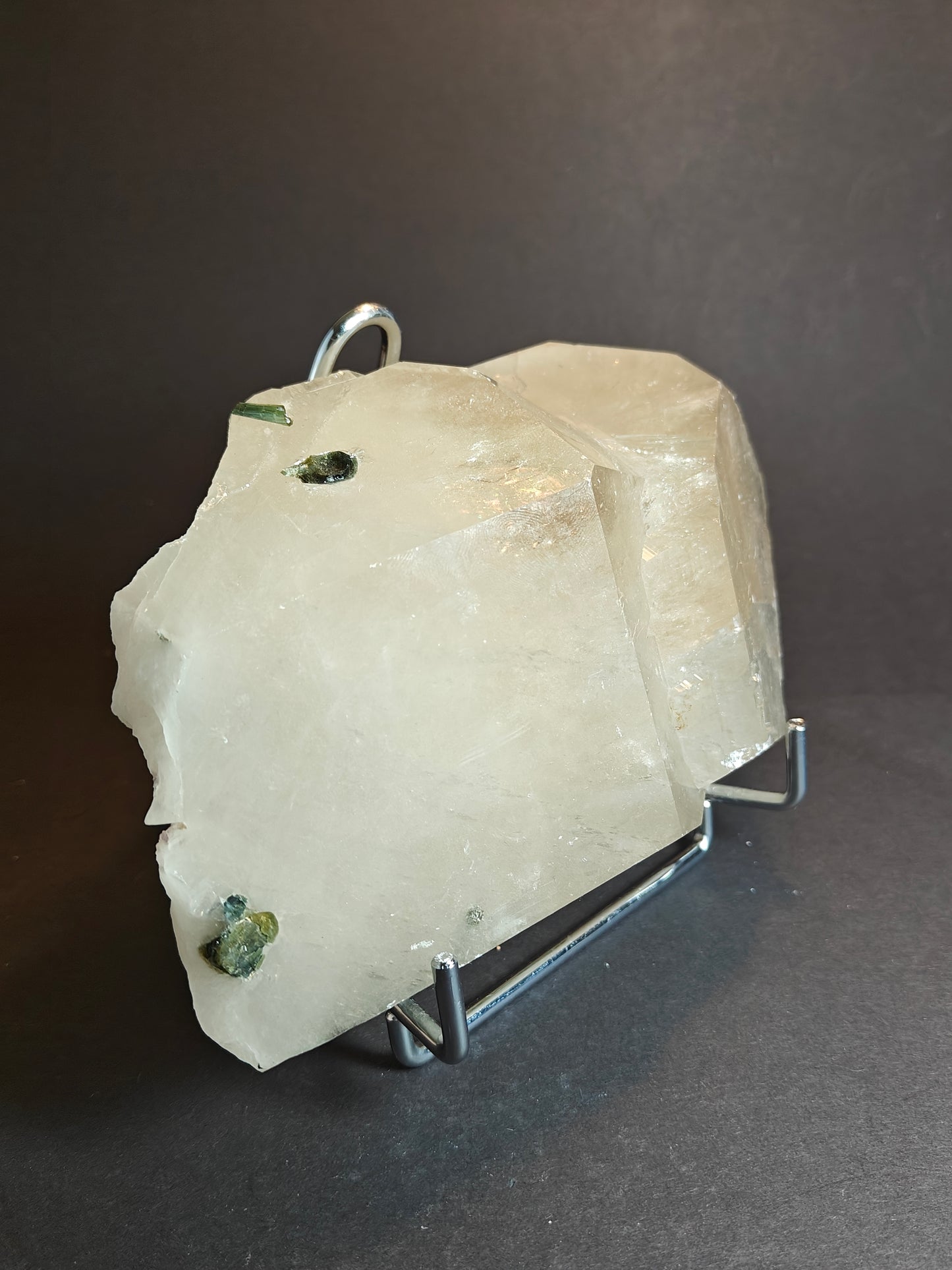 Large Quartz Crystal with Tourmaline from Brazil