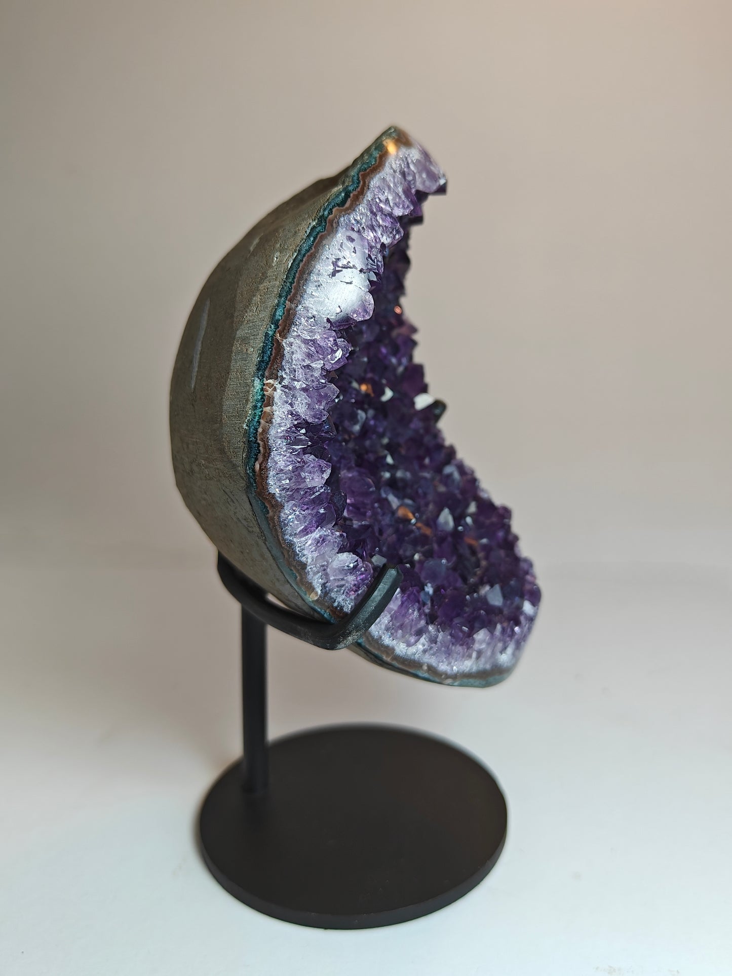 High-Quality Uruguayan Amethyst Cluster on Stand - 0.65 kg