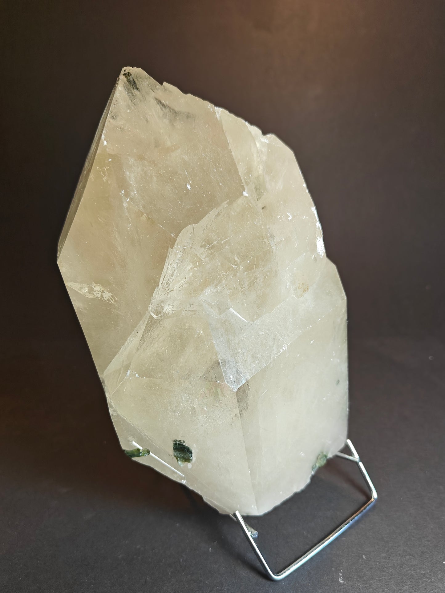 Large Quartz Crystal with Tourmaline from Brazil