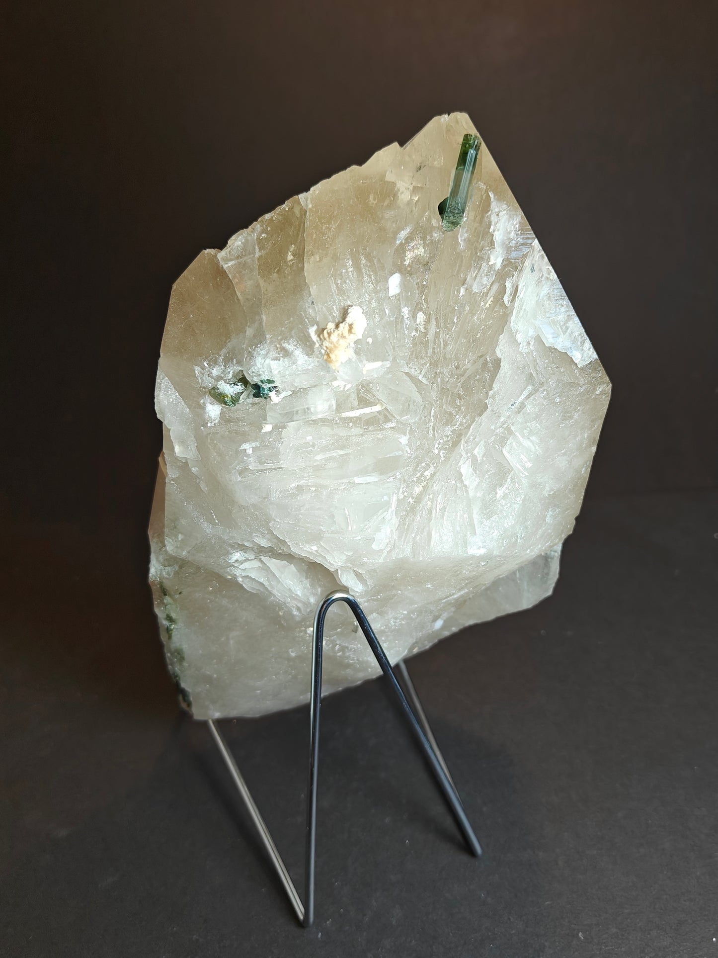 Large Quartz Crystal with Tourmaline from Brazil