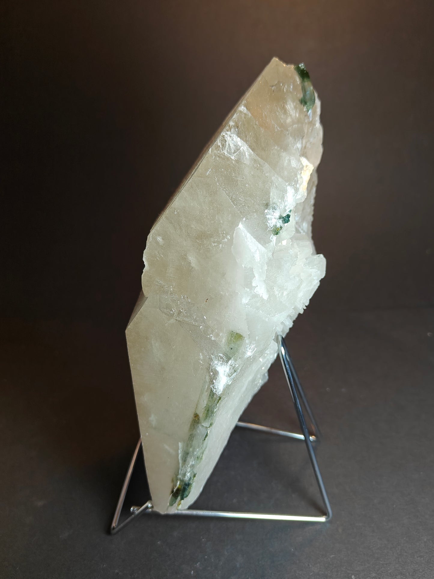 Large Quartz Crystal with Tourmaline from Brazil