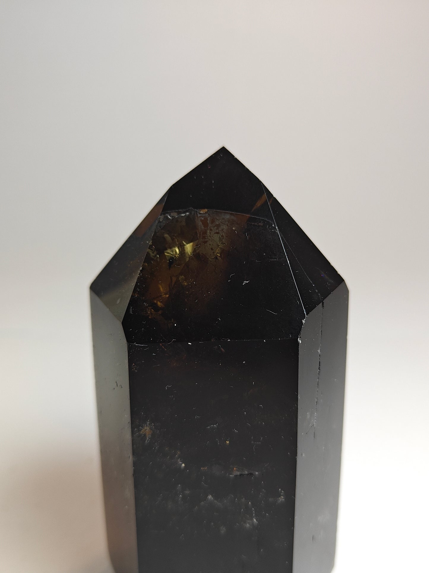 Polished Carved Smokey Quartz Tower - 370 grams