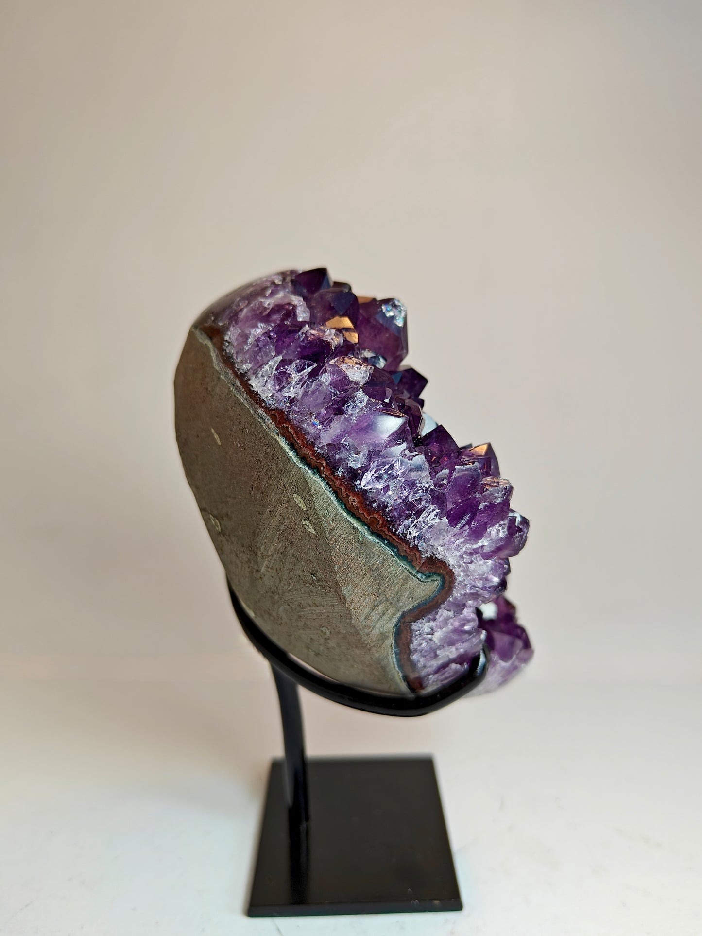 High-Quality Uruguayan Amethyst Cluster on Stand - 0.85 kg