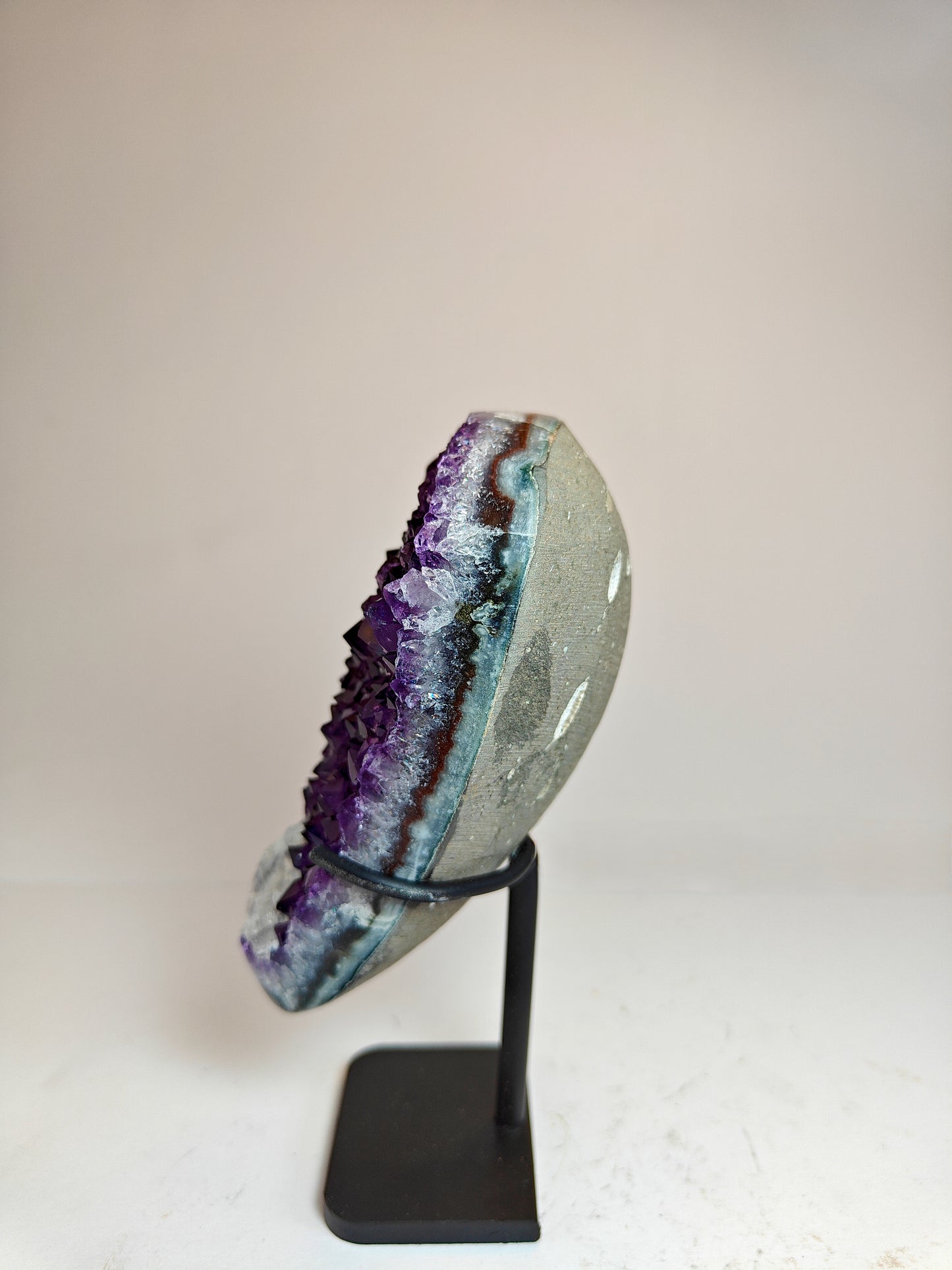 High-Quality Uruguayan Amethyst Cluster on Stand - 0.51 kg
