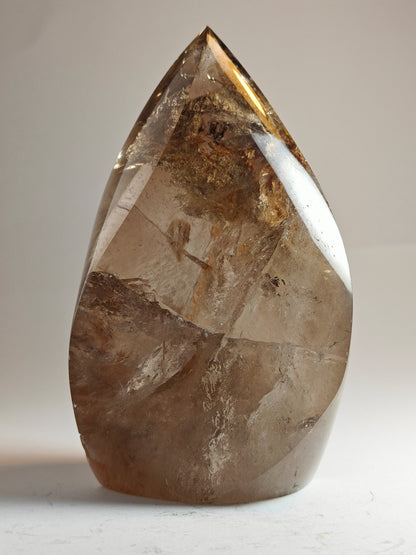 Rare Brazilian Smoky Quartz Flame with Golden Hue