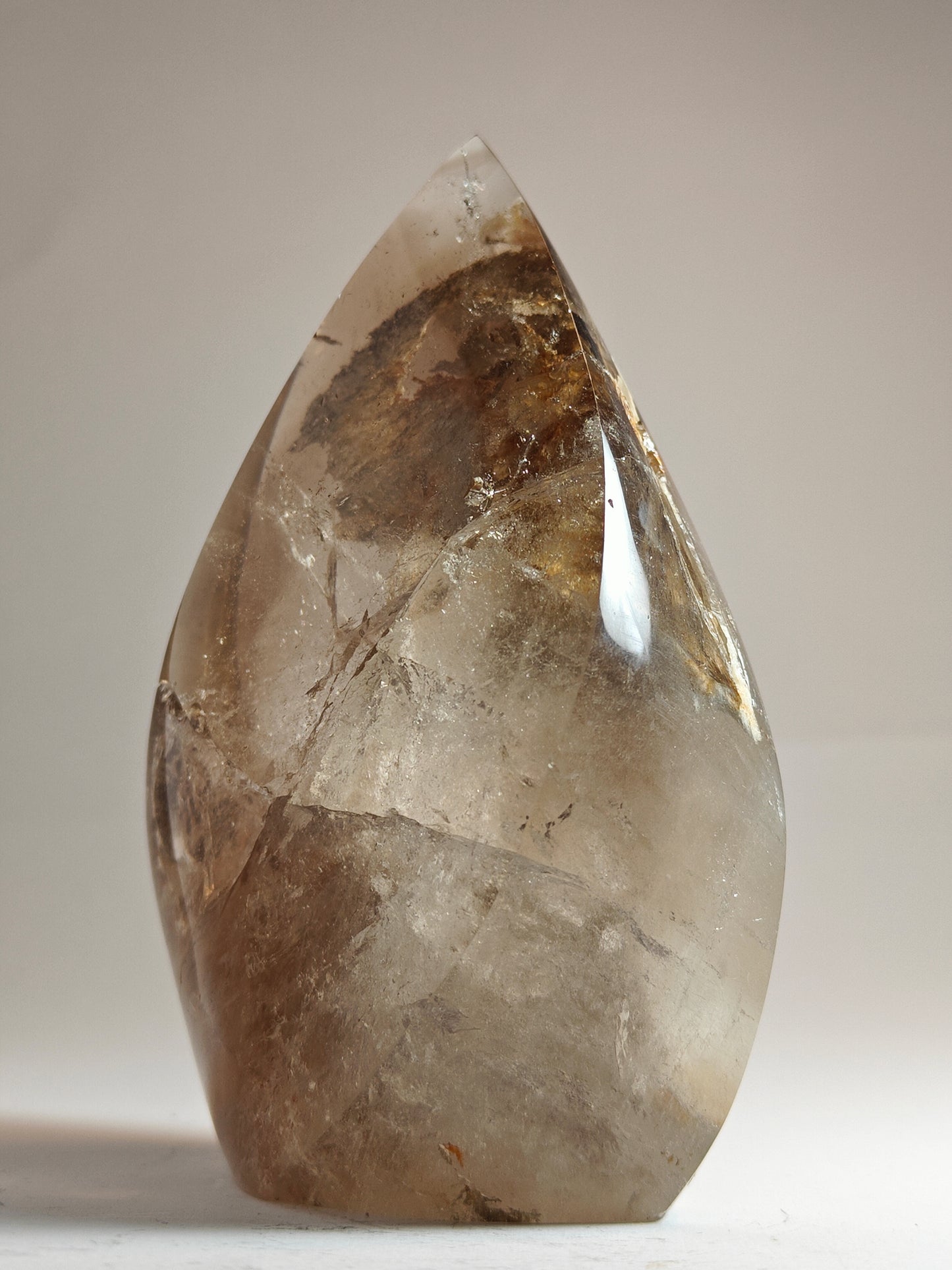 Rare Brazilian Smoky Quartz Flame with Golden Hue