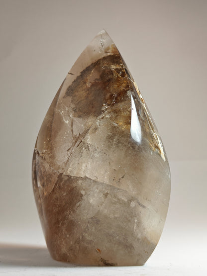 Rare Brazilian Smoky Quartz Flame with Golden Hue