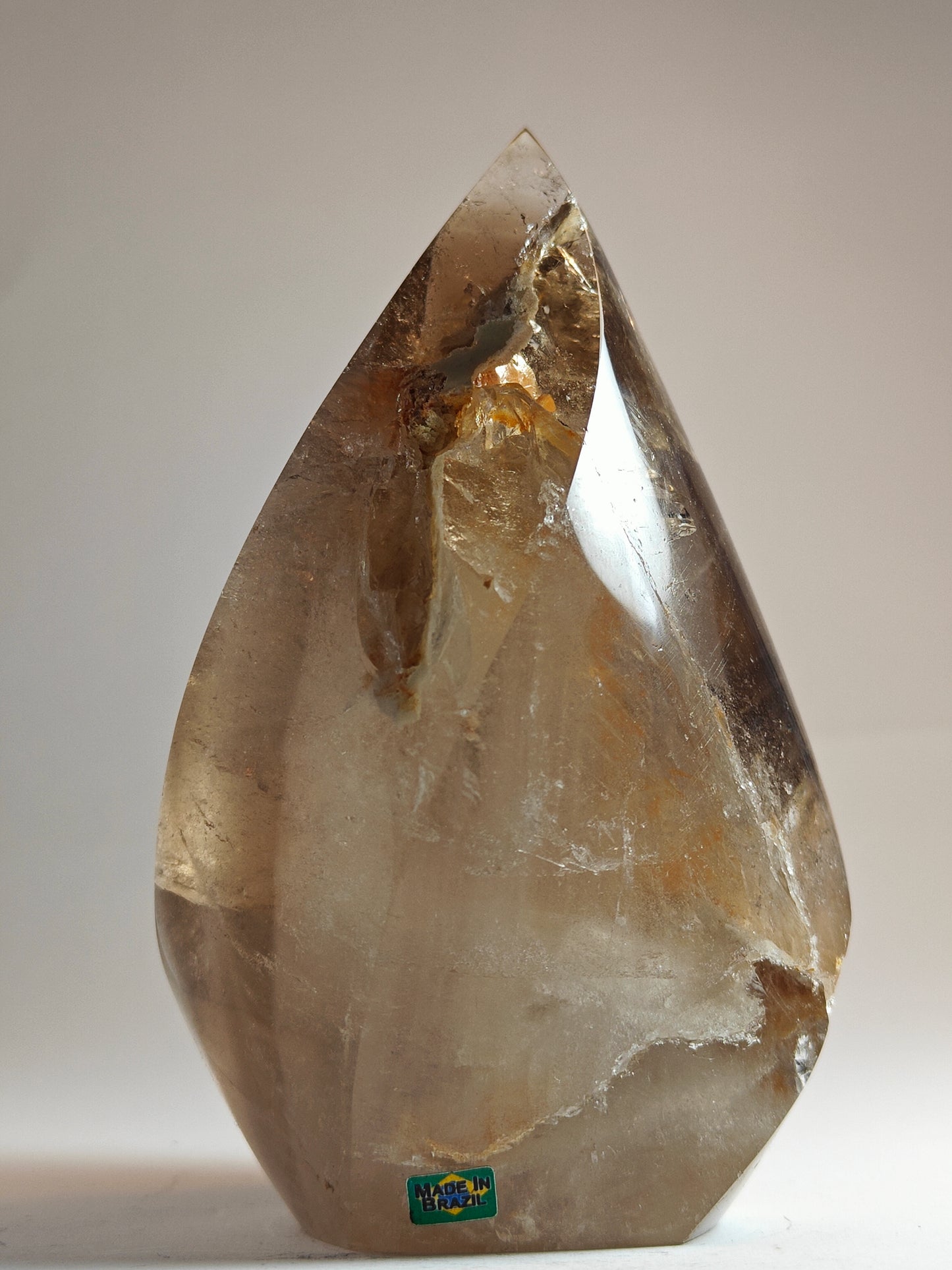 Rare Brazilian Smoky Quartz Flame with Golden Hue