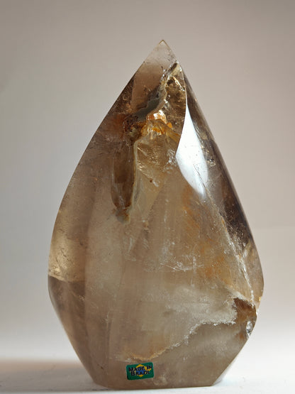 Rare Brazilian Smoky Quartz Flame with Golden Hue