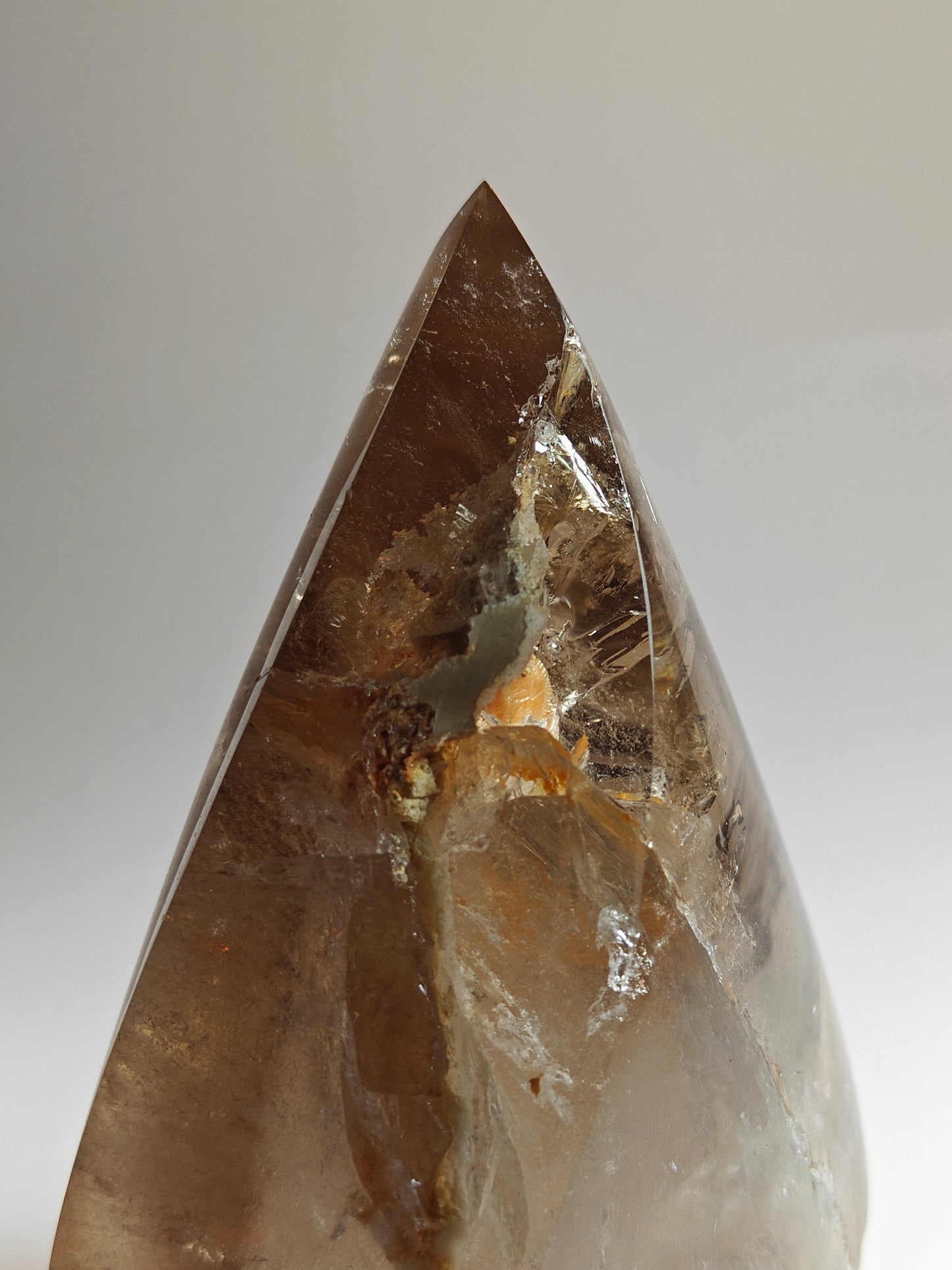 Rare Brazilian Smoky Quartz Flame with Golden Hue