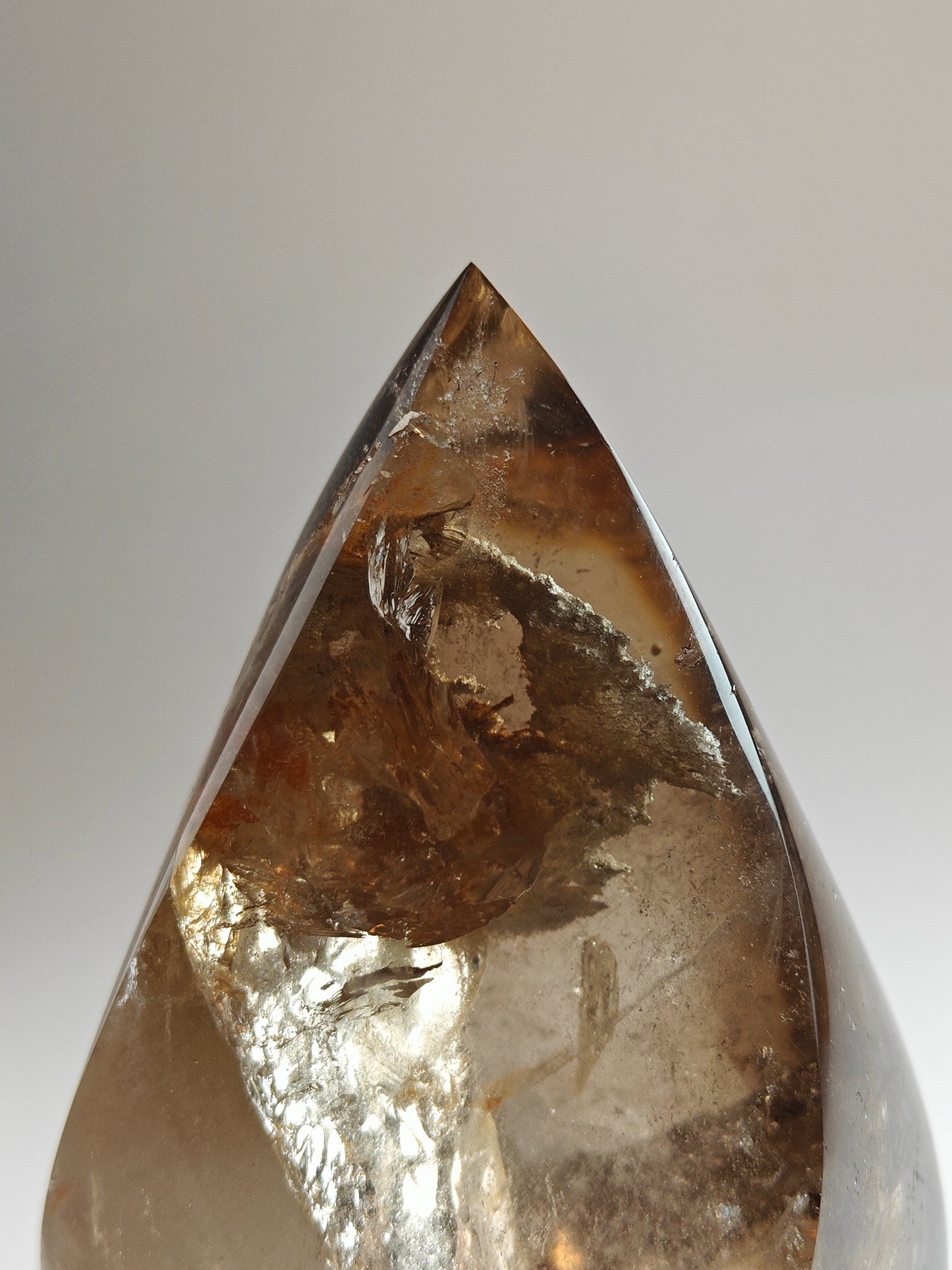Rare Brazilian Smoky Quartz Flame with Golden Hue