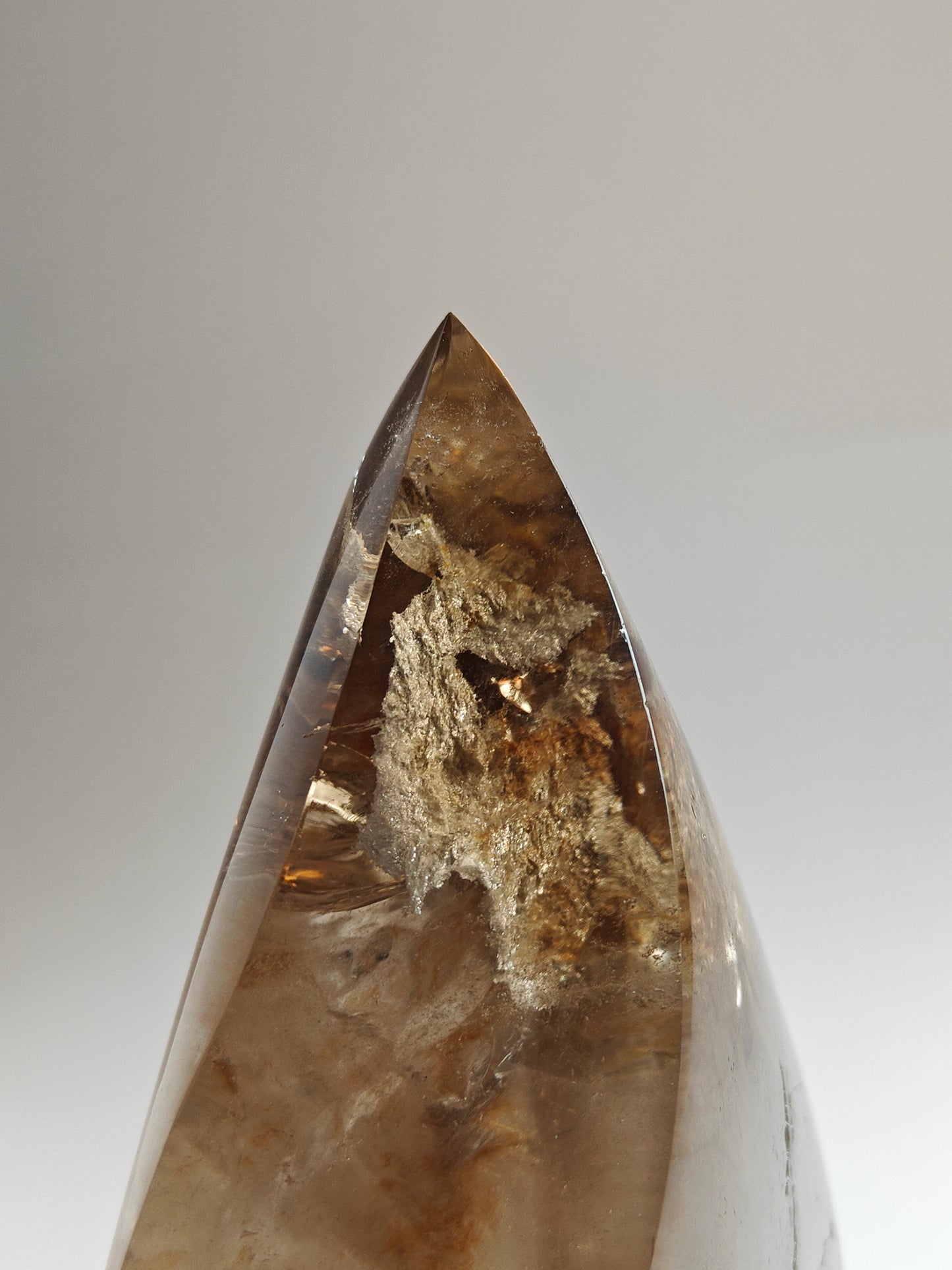Rare Brazilian Smoky Quartz Flame with Golden Hue