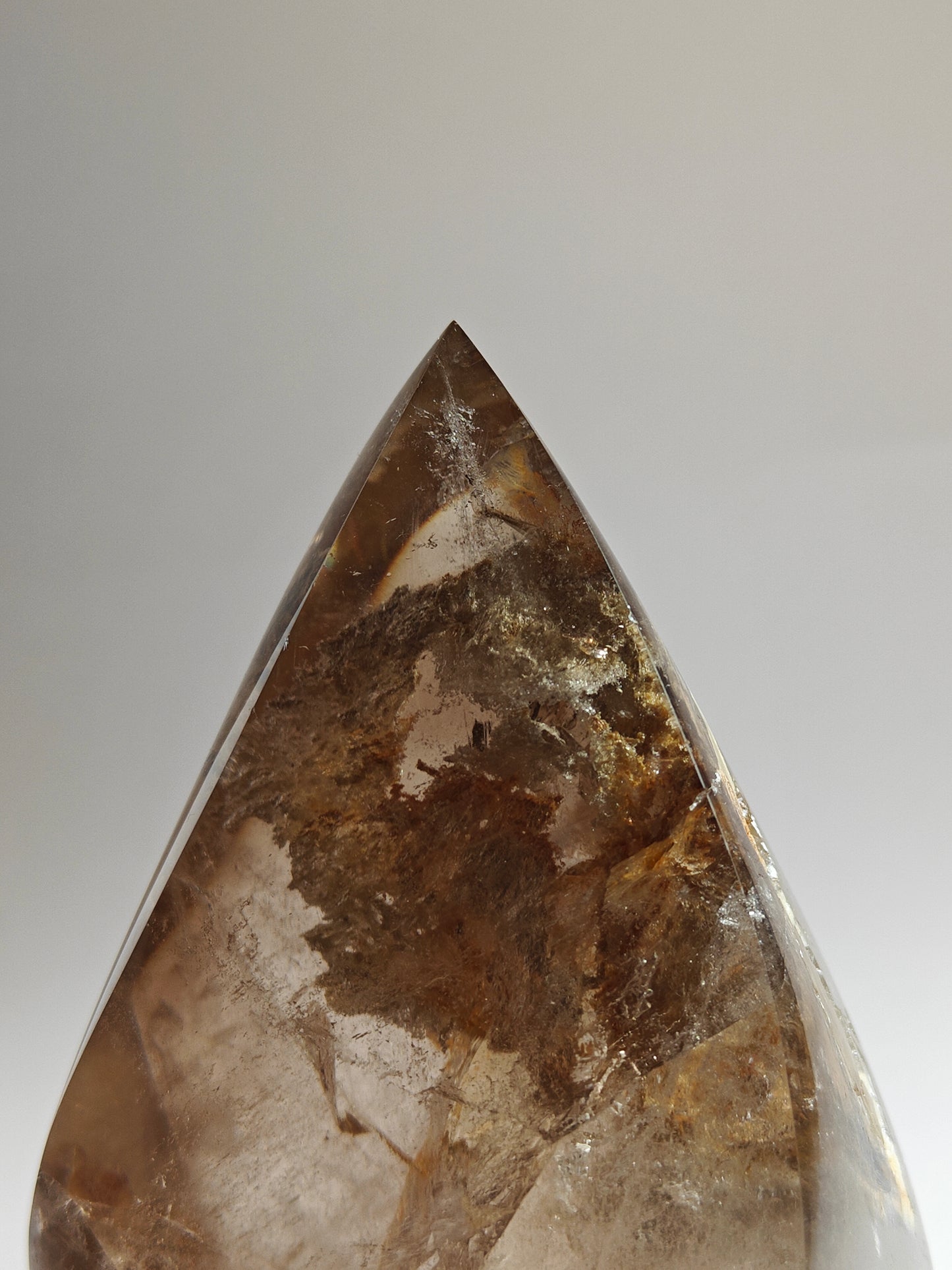 Rare Brazilian Smoky Quartz Flame with Golden Hue