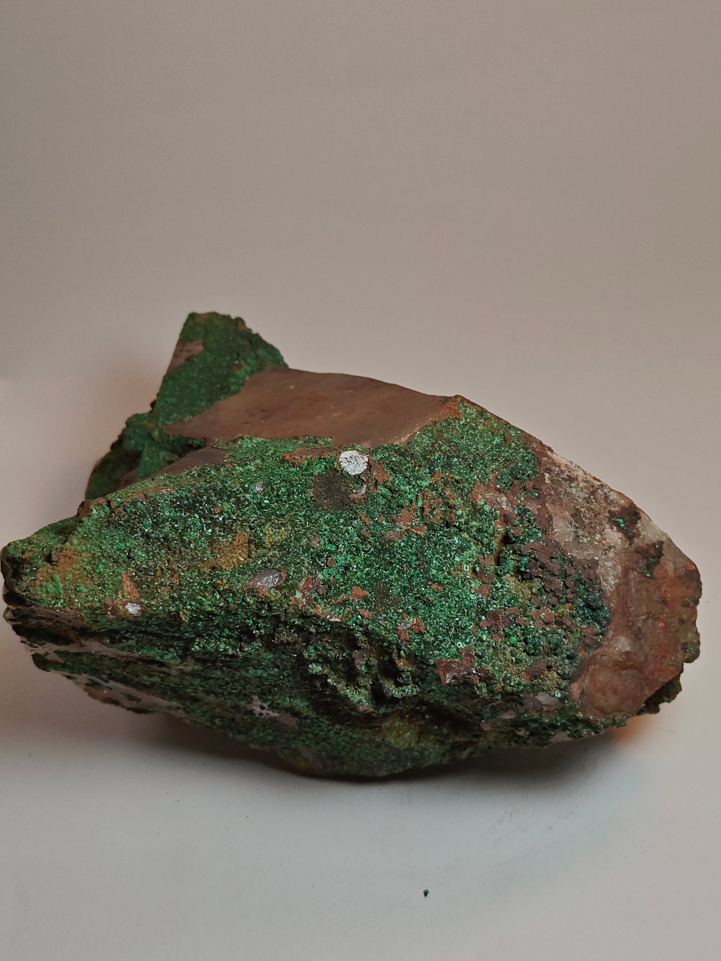 Raw Quartz with Malachite Chrysocolla Layer and Cathedral Steps Point