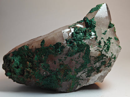 Raw Quartz with Malachite Chrysocolla Layer and Cathedral Steps Point