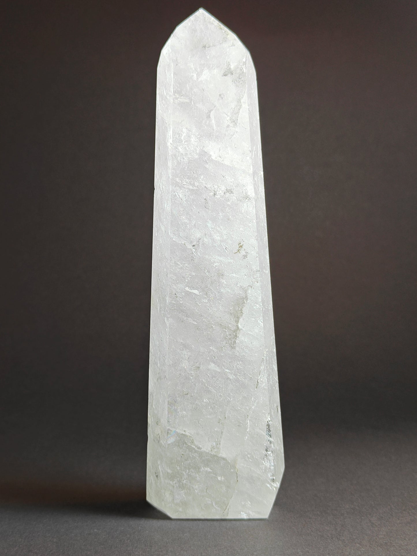 Polished Carved White Quartz Tower from Brazil - 611 grams