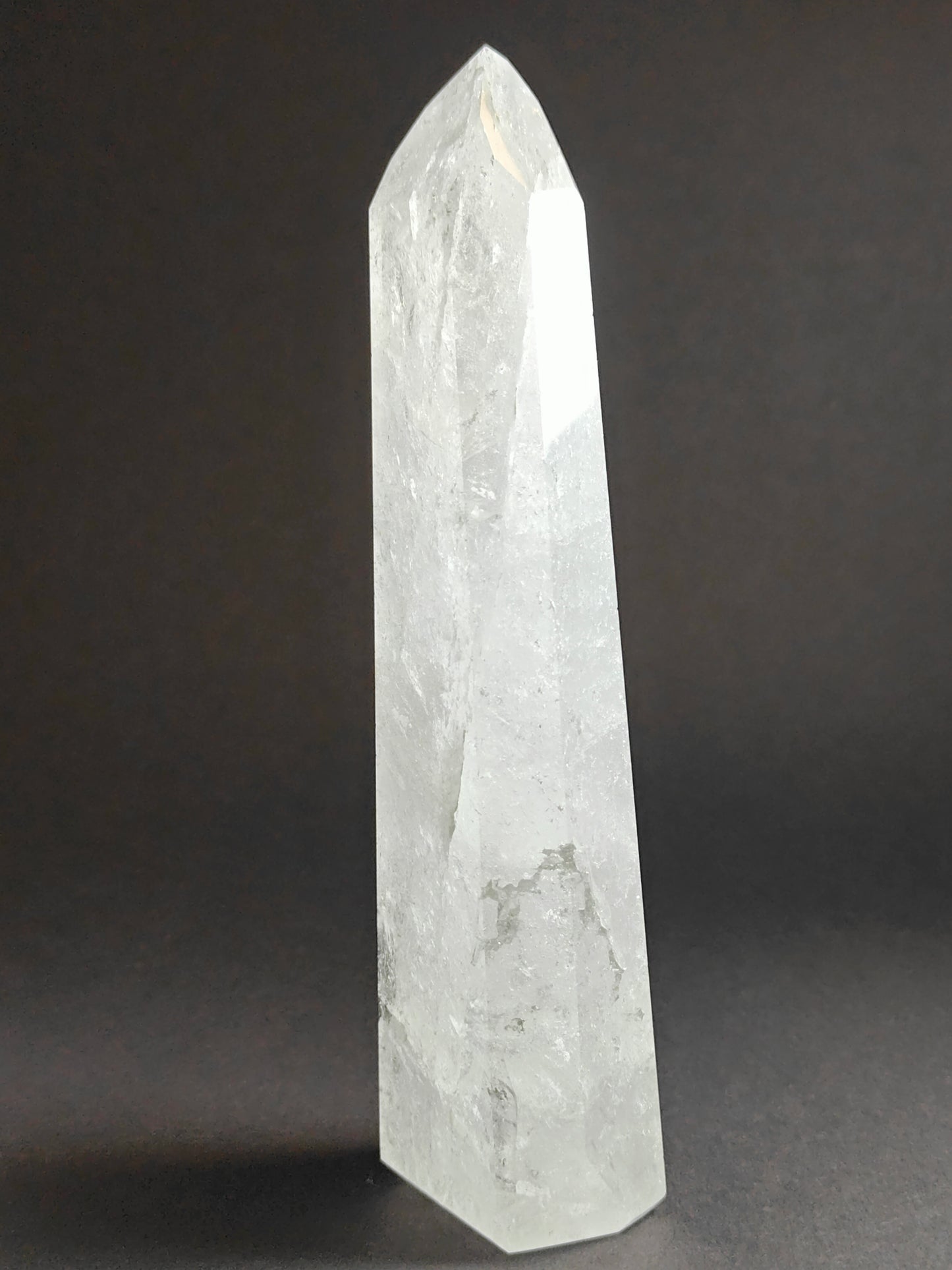 Polished Carved White Quartz Tower from Brazil - 611 grams