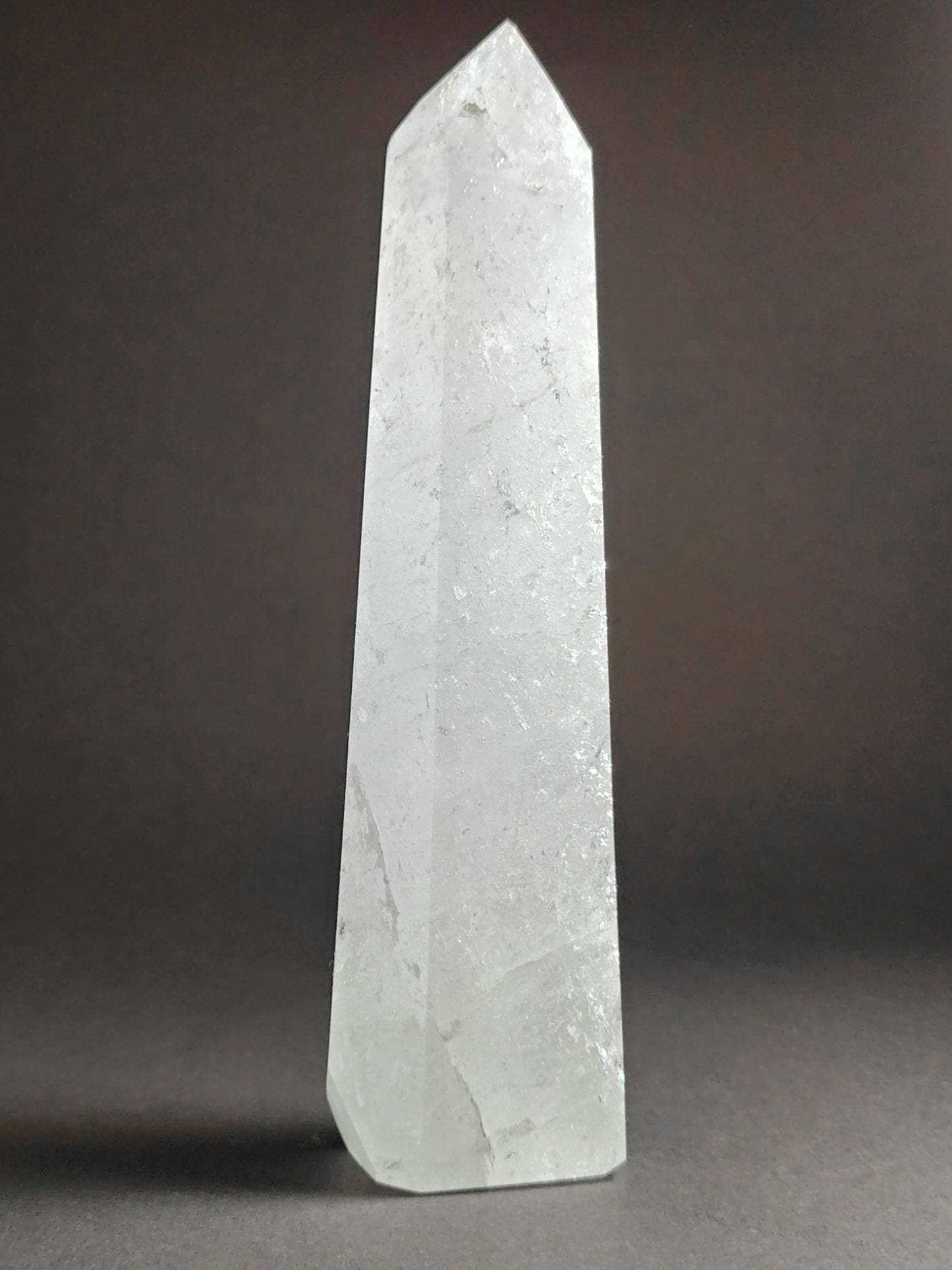 Polished Carved White Quartz Tower from Brazil - 611 grams