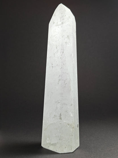 Polished Carved White Quartz Tower from Brazil - 611 grams