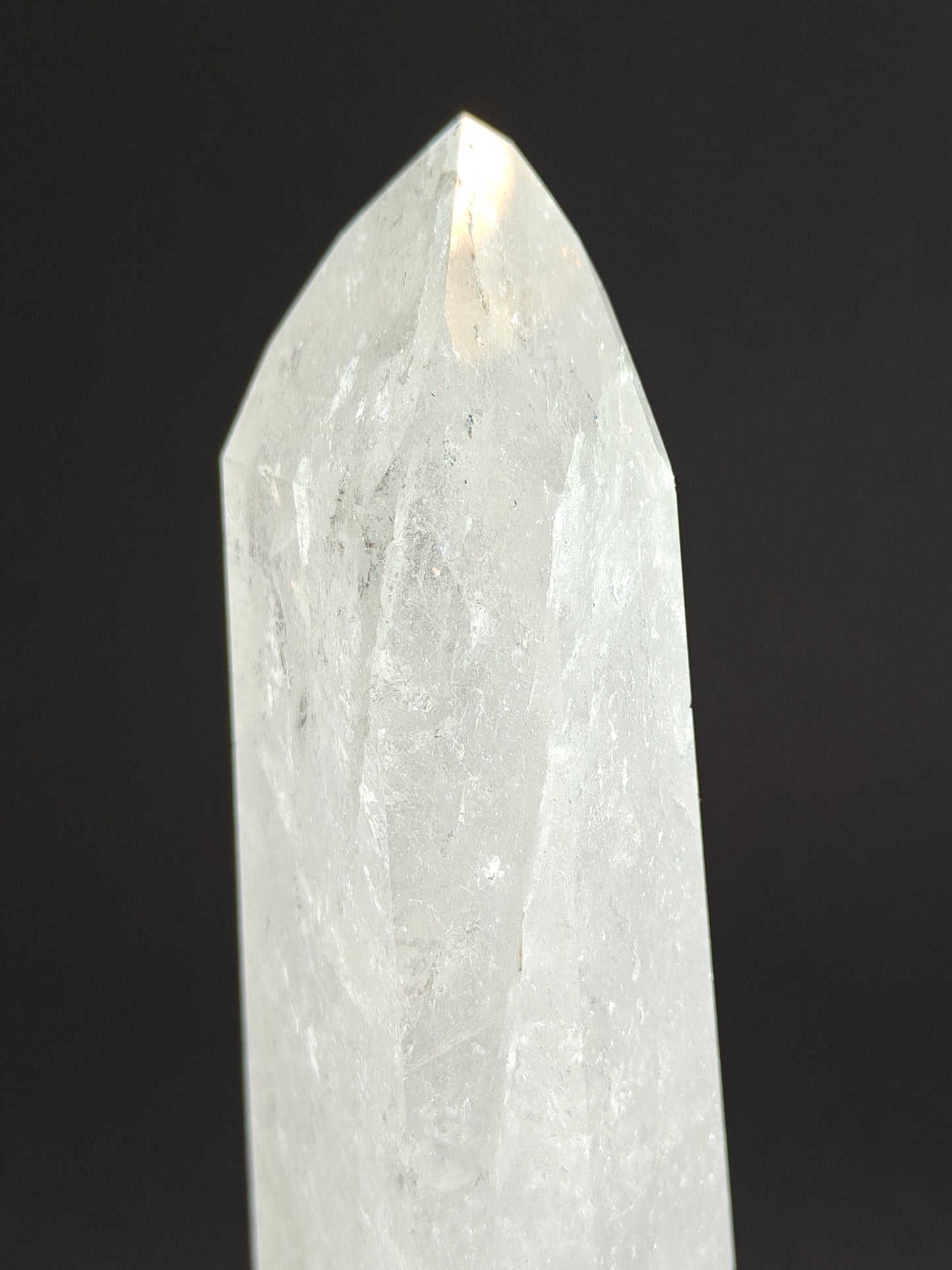 Polished Carved White Quartz Tower from Brazil - 611 grams