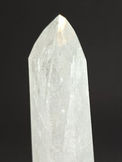 Polished Carved White Quartz Tower from Brazil - 611 grams