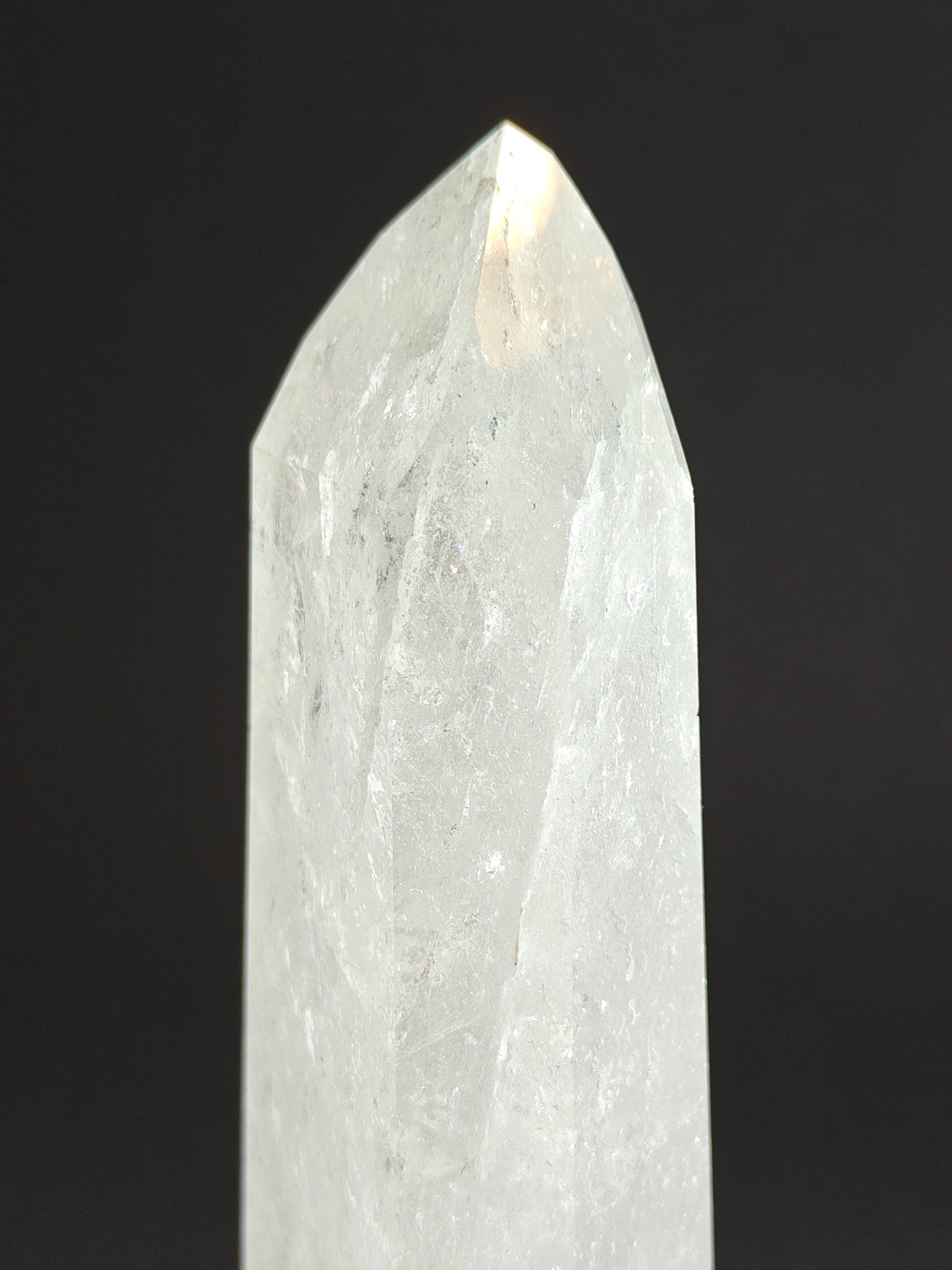 Polished Carved White Quartz Tower from Brazil - 611 grams