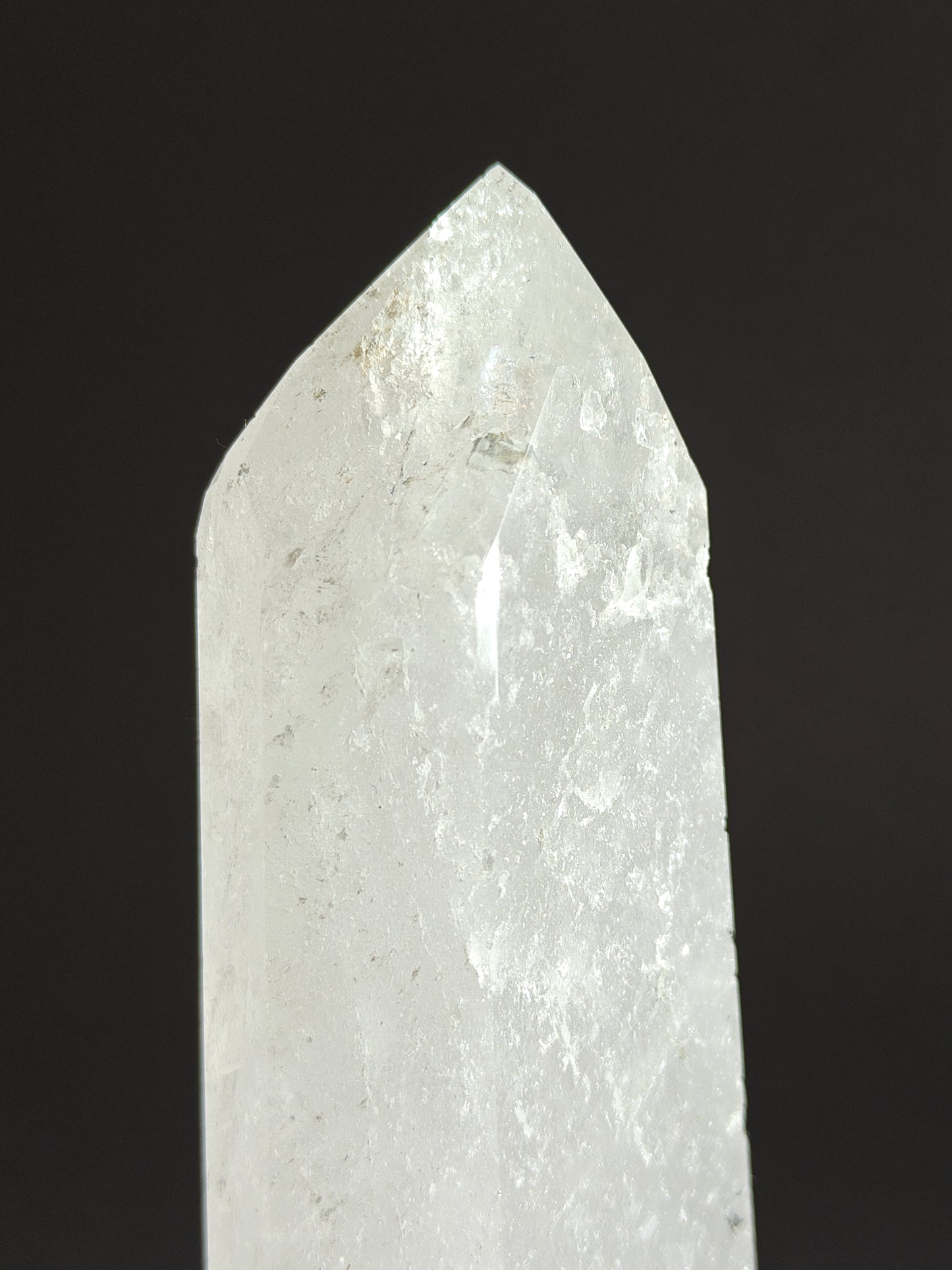 Polished Carved White Quartz Tower from Brazil - 611 grams
