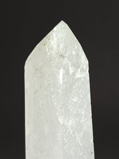 Polished Carved White Quartz Tower from Brazil - 611 grams