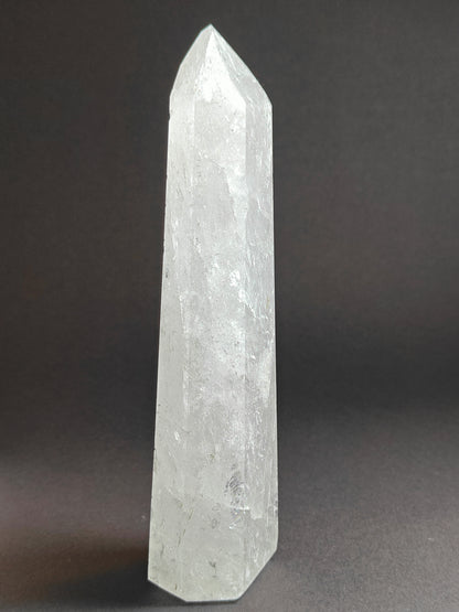 Polished Carved White Quartz Tower from Brazil - 611 grams