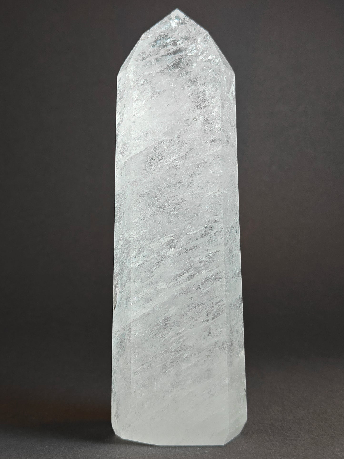 Polished Carved White Quartz Tower from Brazil - 585 Grams