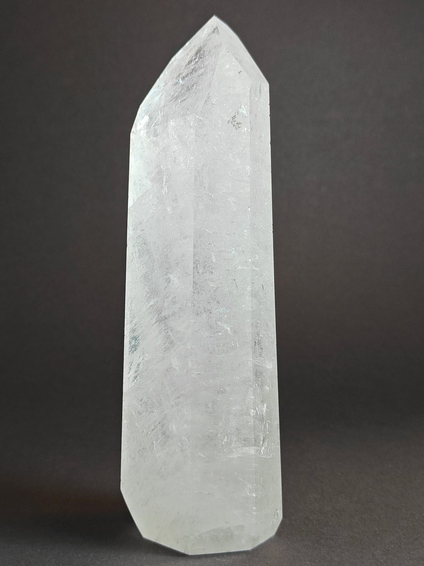 Polished Carved White Quartz Tower from Brazil - 585 Grams
