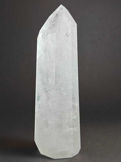 Polished Carved White Quartz Tower from Brazil - 585 Grams