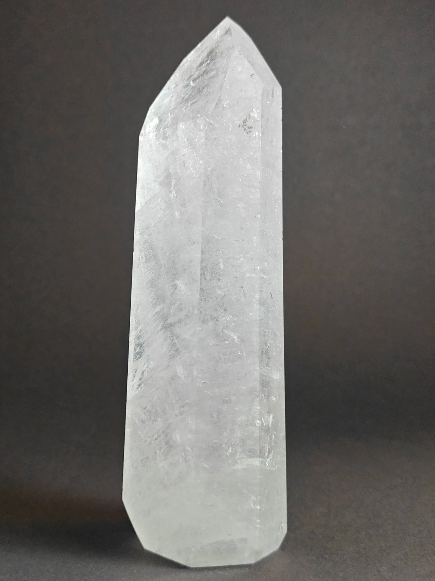 Polished Carved White Quartz Tower from Brazil - 585 Grams