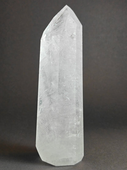 Polished Carved White Quartz Tower from Brazil - 585 Grams