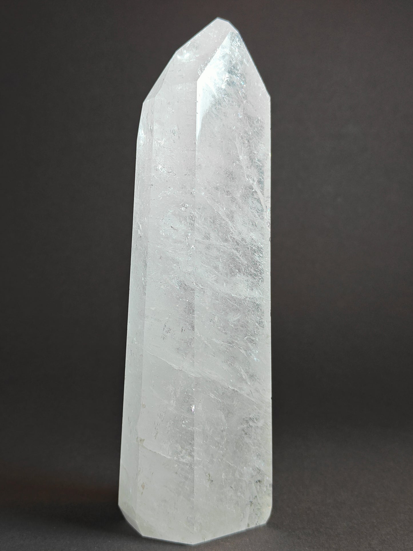 Polished Carved White Quartz Tower from Brazil - 585 Grams