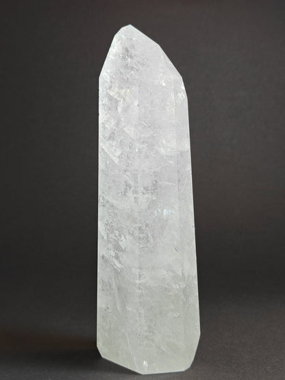 Polished Carved White Quartz Tower from Brazil - 585 Grams