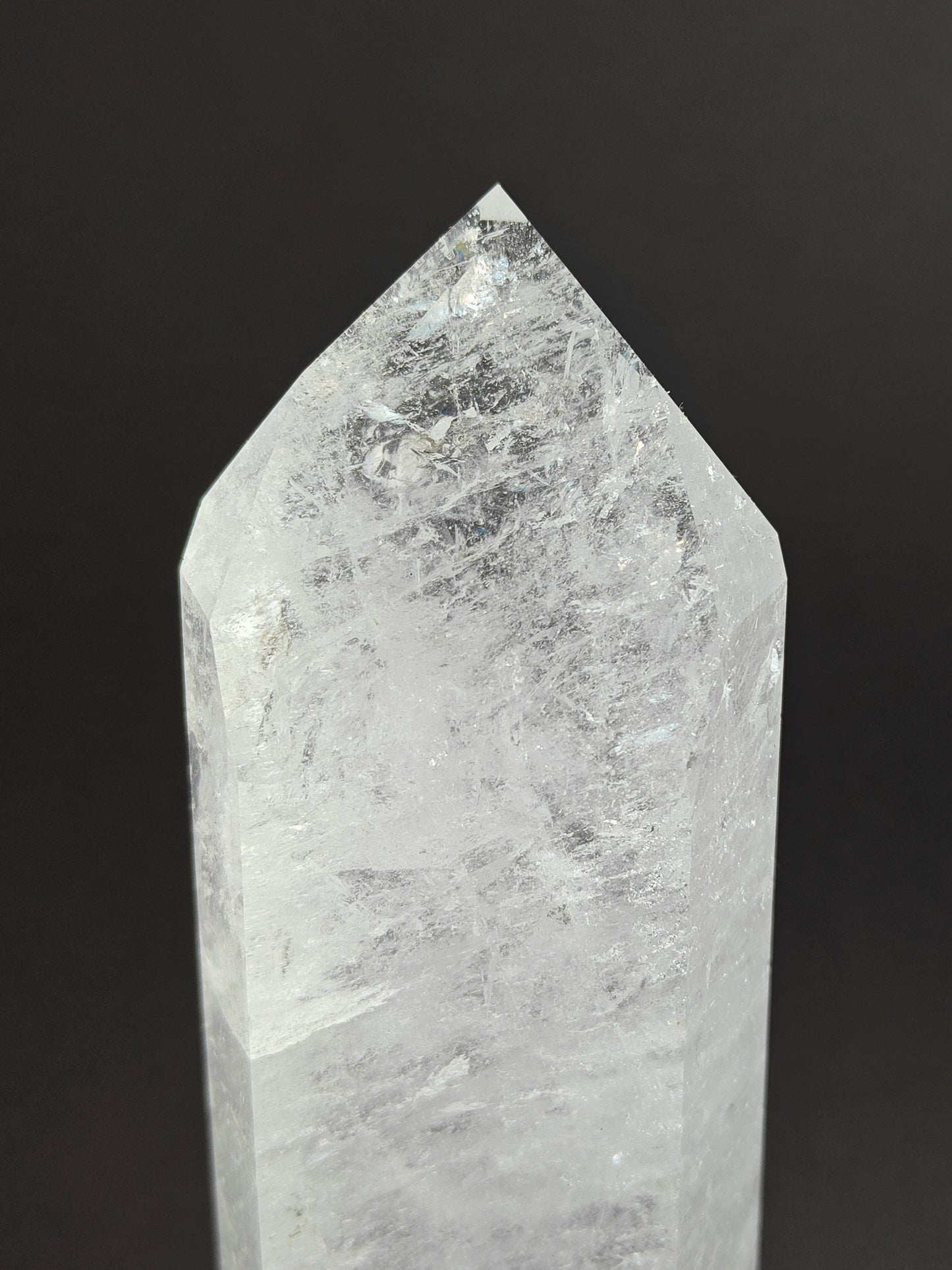 Polished Carved White Quartz Tower from Brazil - 585 Grams