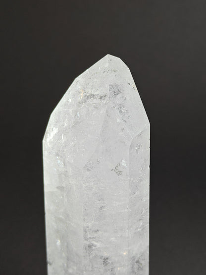 Polished Carved White Quartz Tower from Brazil - 585 Grams