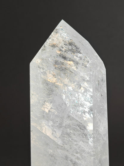 Polished Carved White Quartz Tower from Brazil - 585 Grams