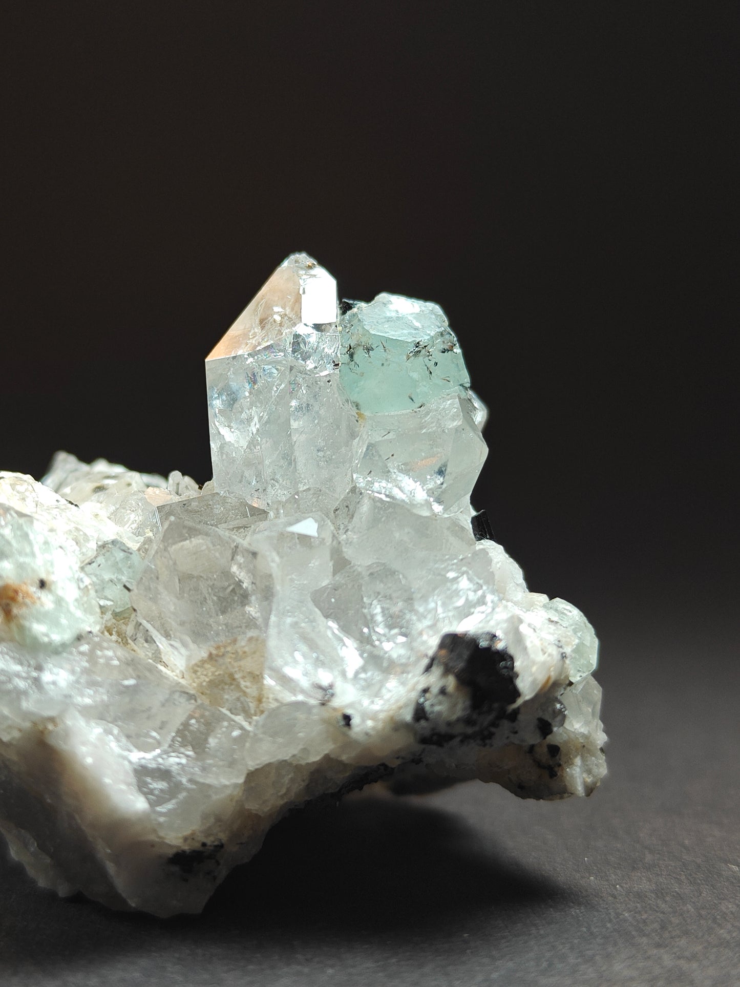 Stunning Quartz with Aquamarine, Schorl, and Topaz Combination from Pakistan – 66 Grams