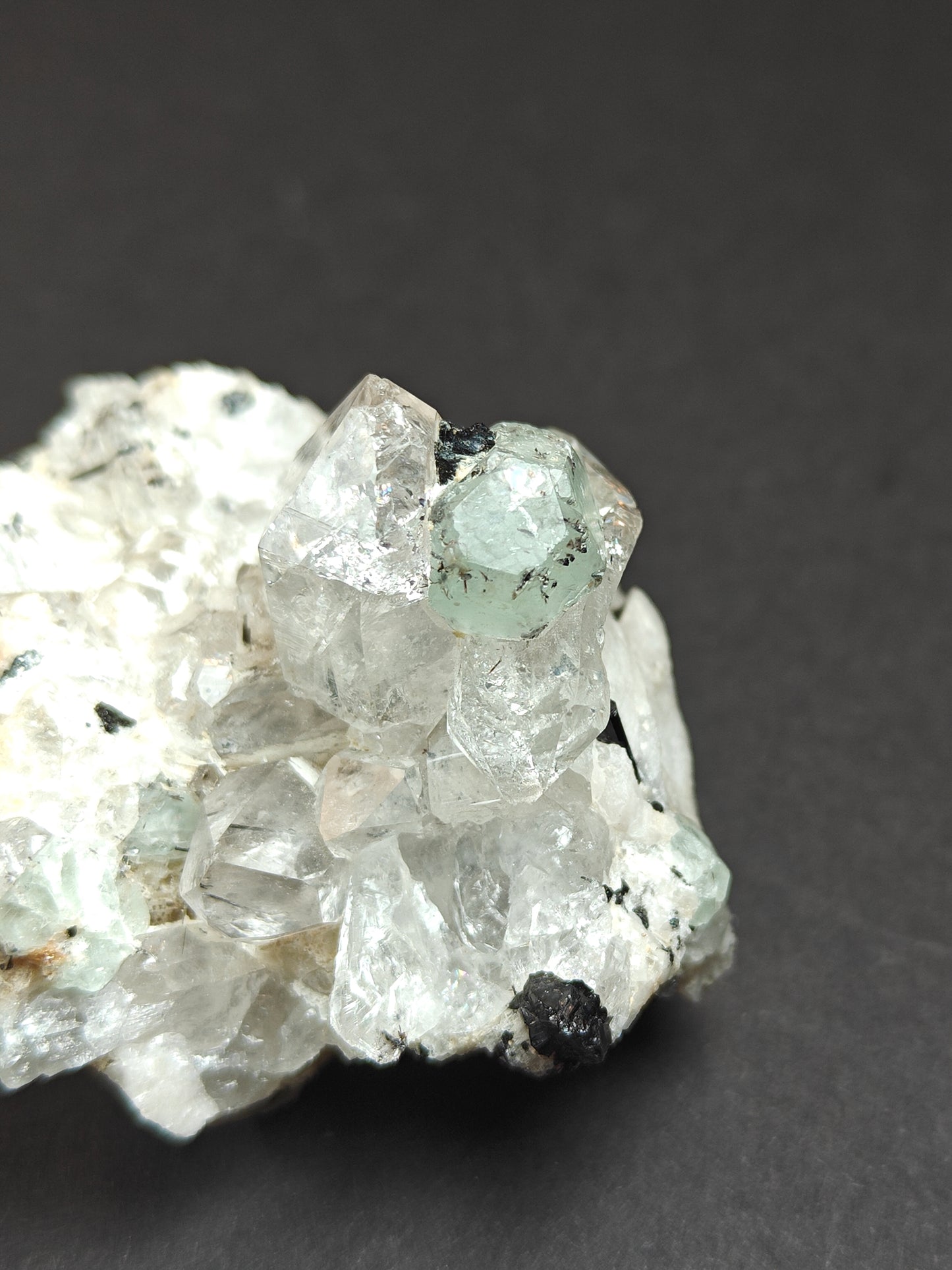 Stunning Quartz with Aquamarine, Schorl, and Topaz Combination from Pakistan – 66 Grams
